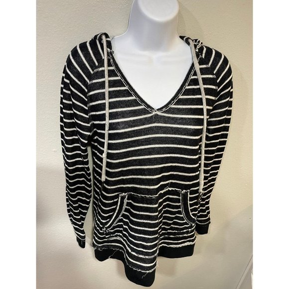 Roxy Surf Striped Distressed Hoodie Sweater Small - Picture 2 of 6